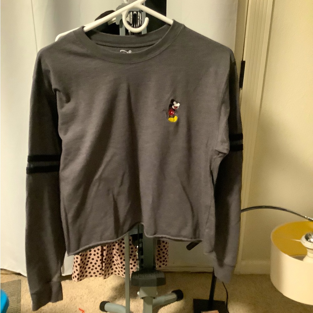 Disney Mickey Crop Top in Gray